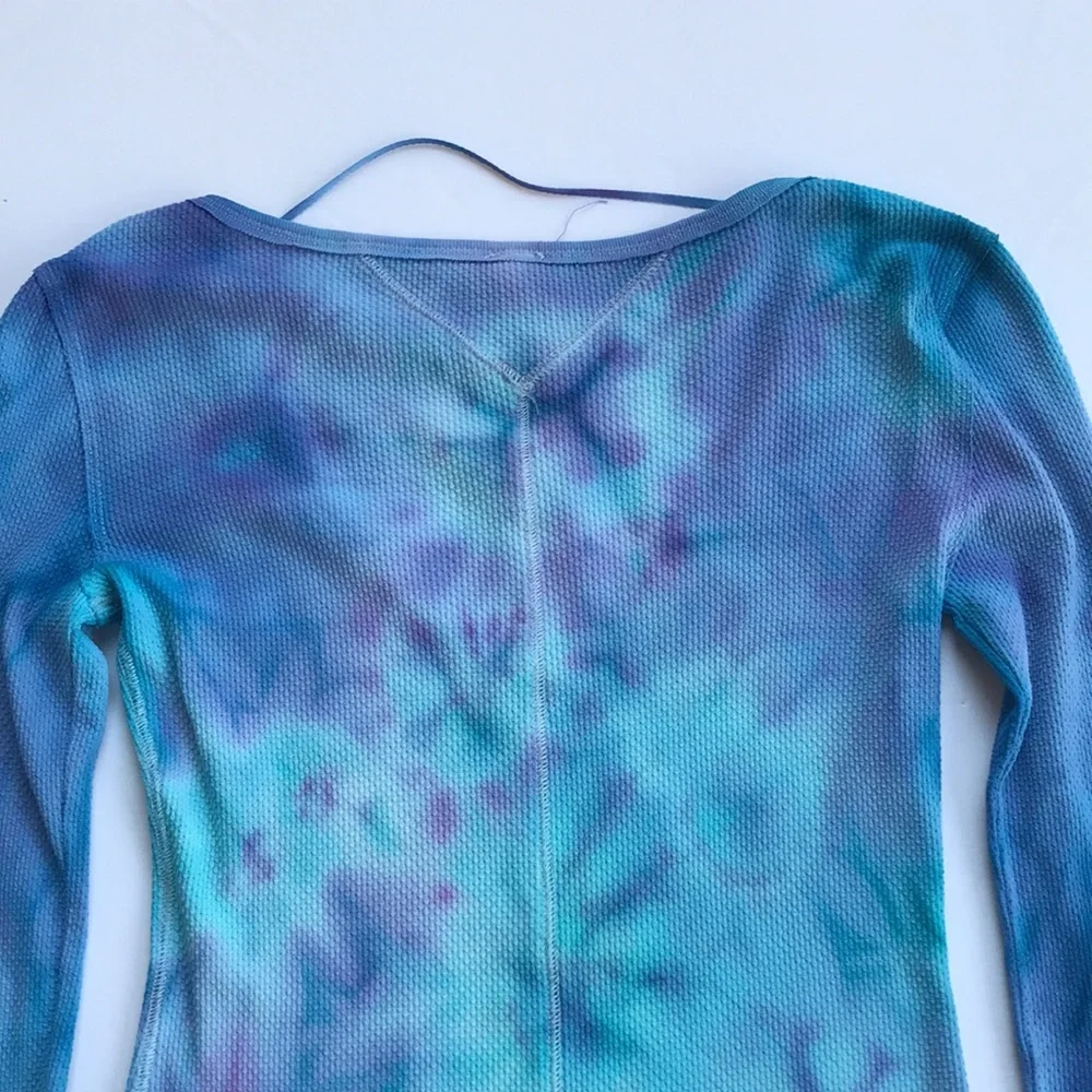 FPxDP Custom Tie Dye Rare Cuff Thermal Top Art School Sweater Colorful Medium M